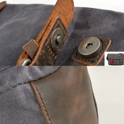 Sac Bandoulière Sac Besace^Besace en toile imperméable et en cuir véritable