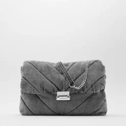 Sac Bandoulière Sac À Main|Sac Besace^Grand denim blue jean matelassé