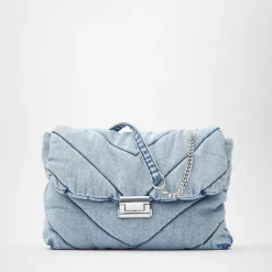 Sac Bandoulière Sac À Main|Sac Besace^Grand denim blue jean matelassé
