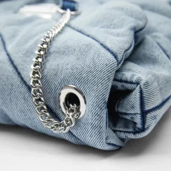 Sac Bandoulière Sac À Main|Sac Besace^Grand denim blue jean matelassé