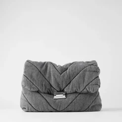 Sac Bandoulière Sac À Main|Sac Besace^Grand denim blue jean matelassé