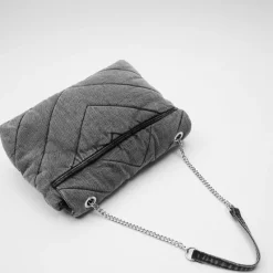 Sac Bandoulière Sac À Main|Sac Besace^Grand denim blue jean matelassé