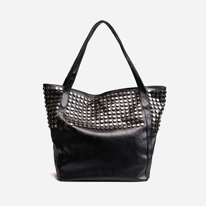 Sac Bandoulière Sac Cabas Et Fourre-tout^Grand sac cabas clouté en cuir noir