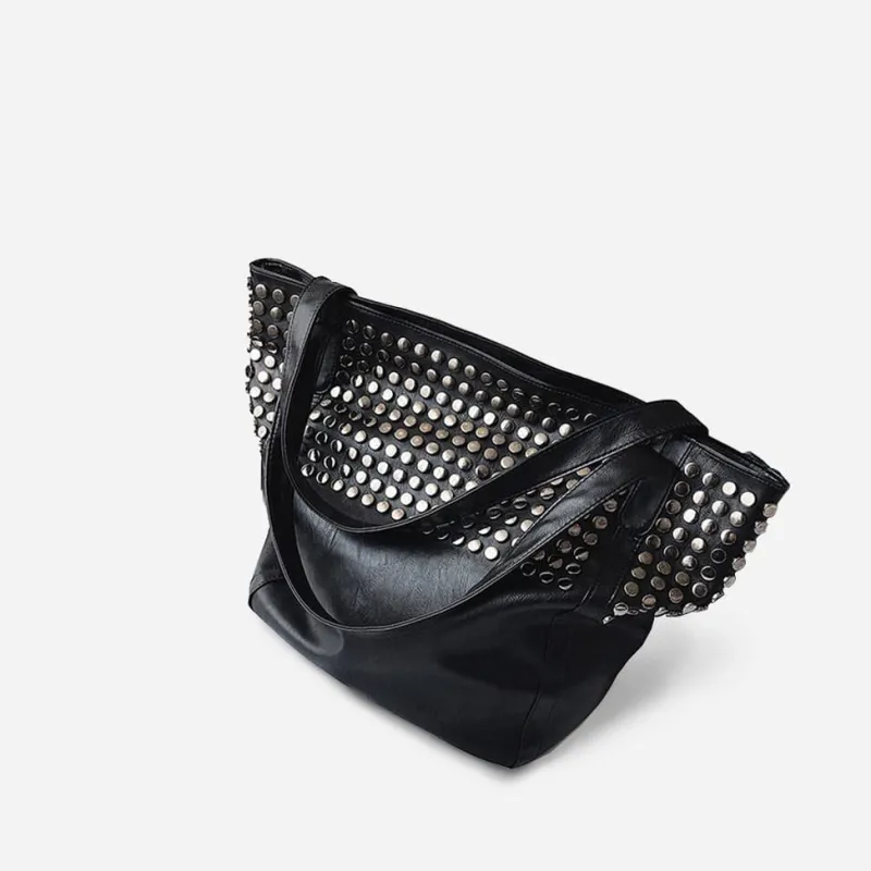 Sac Bandoulière Sac Cabas Et Fourre-tout^Grand sac cabas clouté en cuir noir