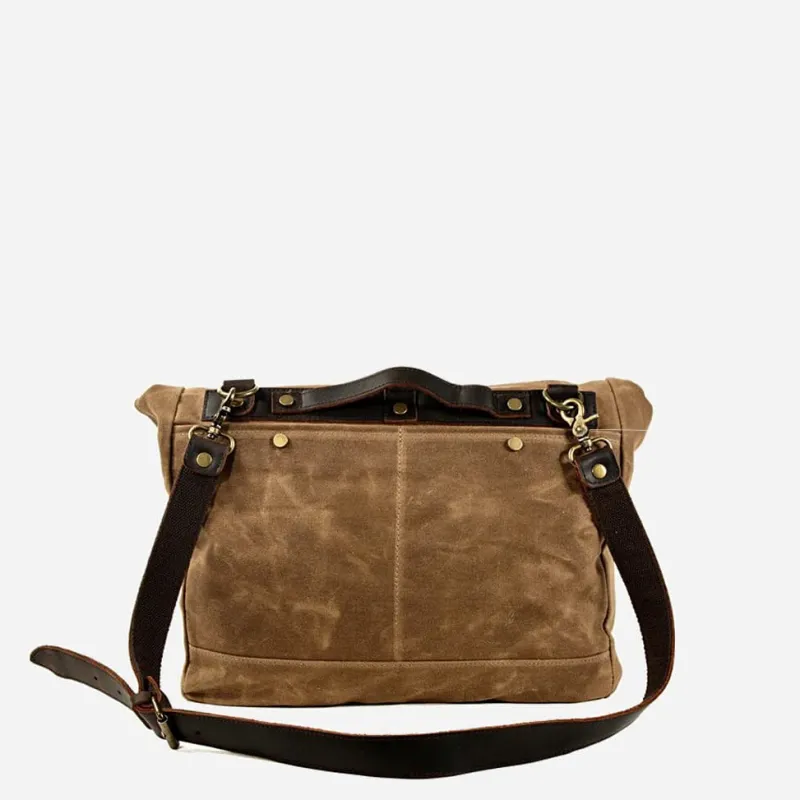 Sac Bandoulière Sacoche Et Porte-documents|Sac Besace^Grande sacoche besace en toile enduite et cuir véritable