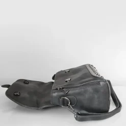 Sac Bandoulière Sac À Main|Sac Besace^Petit sac à main besace clouté cuir et velours
