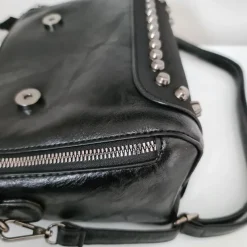 Sac Bandoulière Sac À Main|Sac Besace^Petit sac à main besace clouté cuir et velours