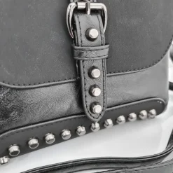 Sac Bandoulière Sac À Main|Sac Besace^Petit sac à main besace clouté cuir et velours