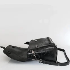 Sac Bandoulière Sac À Main|Sac Besace^Petit sac à main besace clouté cuir et velours
