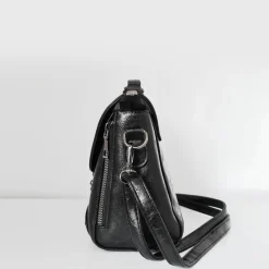 Sac Bandoulière Sac À Main|Sac Besace^Petit sac à main besace clouté cuir et velours