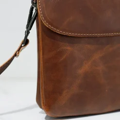 Sac Bandoulière Petite Sacoche Et Pochette^Petit sac besace reporter Marron