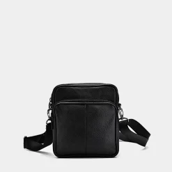 Sac Bandoulière Petite Sacoche Et Pochette^Petite sacoche homme en cuir véritable noir