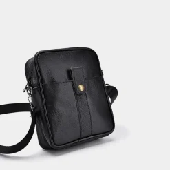 Sac Bandoulière Petite Sacoche Et Pochette^Petite sacoche homme en cuir véritable noir