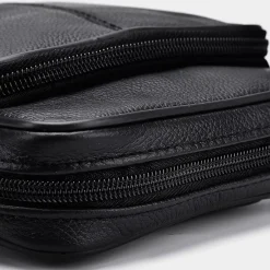 Sac Bandoulière Petite Sacoche Et Pochette^Petite sacoche homme en cuir véritable noir