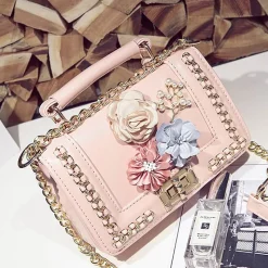 Sac Bandoulière Sac À Main|Sac Besace^Sac à main avec motif floral et bandoulière avec chaînes