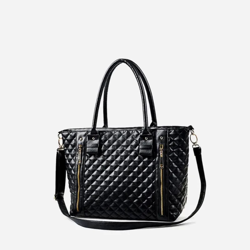 Sac Bandoulière Sac Cabas Et Fourre-tout^Sac à main cabas en cuir matelassé noir