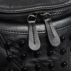 Sac Bandoulière Sac À Main^Sac à main clouté en cuir avec bandoulière noir