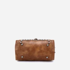 Sac Bandoulière Sac À Main|Sac Besace^Sac à main clouté en cuir avec languette