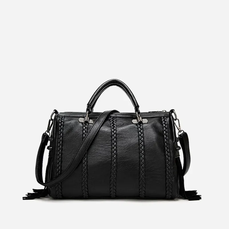 Sac Bandoulière Sac À Main^Sac à main clouté en cuir avec franges