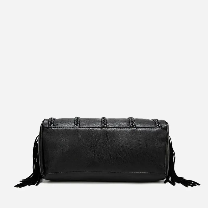 Sac Bandoulière Sac À Main^Sac à main clouté en cuir avec franges