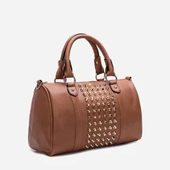 Sac Bandoulière Sac À Main|Sac Cabas Et Fourre-tout^Sac à main cuir clouté type bowling