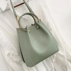 Sac Bandoulière Sac À Main^Sac à main plissé façon sac seau avec chaîne et dorure