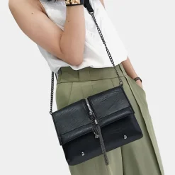 Sac Bandoulière Sac Besace^Sac besace cuir à chaîne