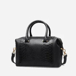 Sac Bandoulière Sac À Main^Sac bowling bi-matière cuir croco