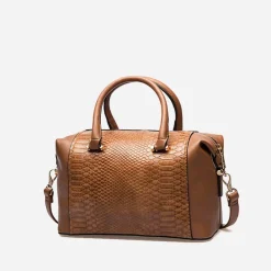 Sac Bandoulière Sac À Main^Sac bowling bi-matière cuir croco