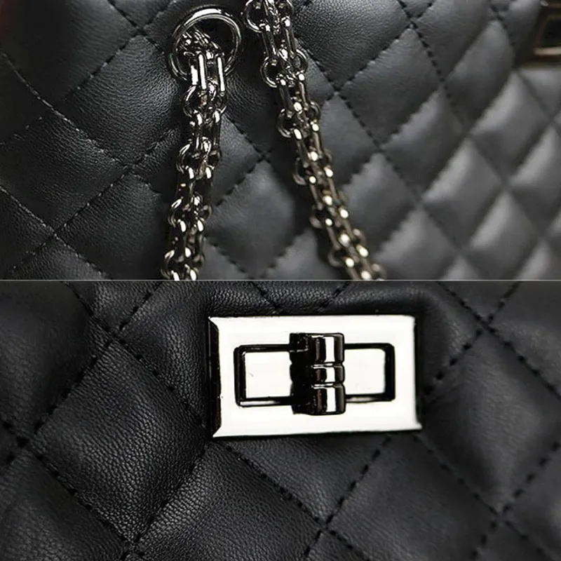 Sac Bandoulière Sac Cabas Et Fourre-tout^Sac cabas en cuir noir matelassé et à chaine