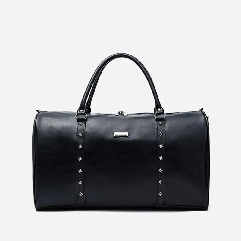 Sac Bandoulière Sac Voyage & Weekend^Sac voyage 48h et sac weekend en cuir noir clouté