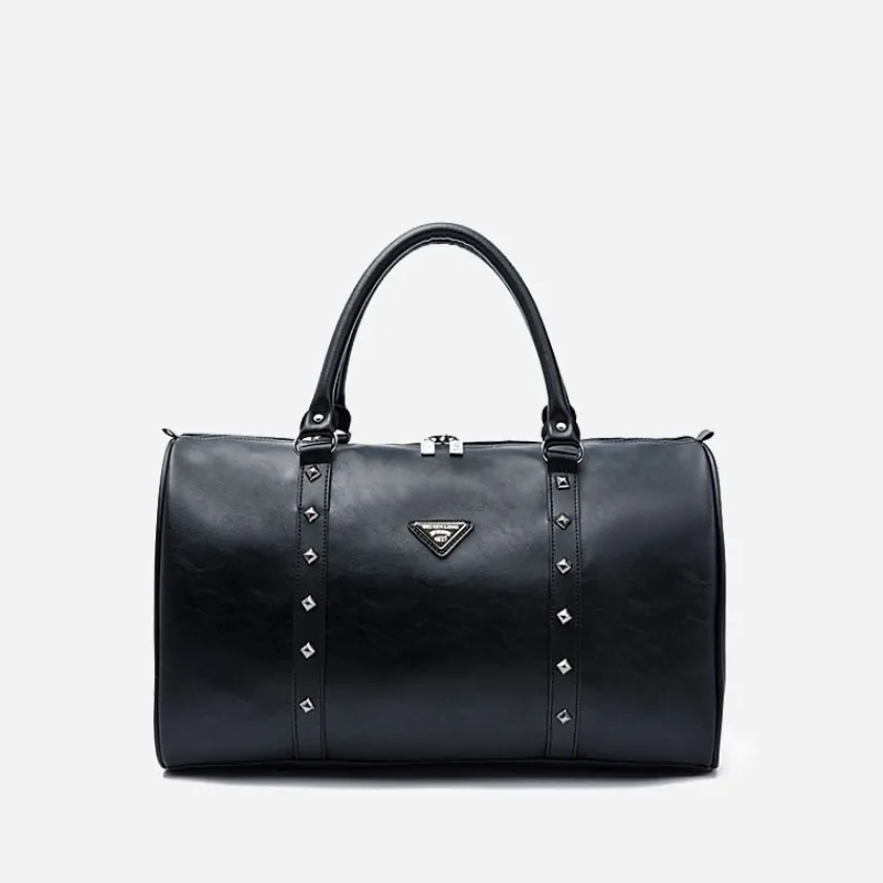 Sac Bandoulière Sac Voyage & Weekend^Sac voyage 48h et sac weekend en cuir noir clouté