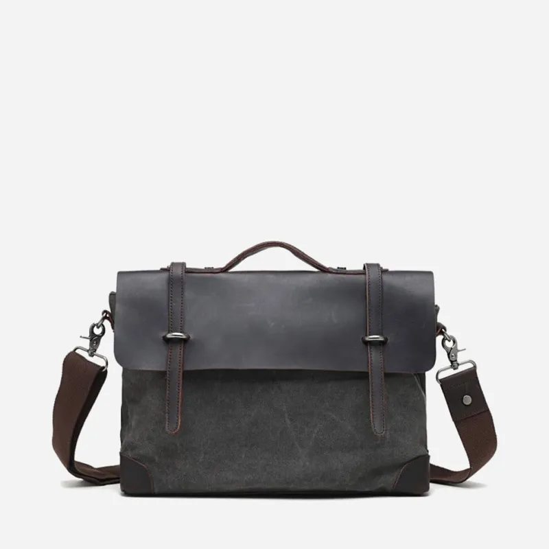Sac Bandoulière Sacoche Et Porte-documents|Sac Besace^Sacoche besace bi-ton en toile et cuir véritable
