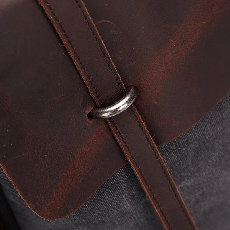 Sac Bandoulière Sacoche Et Porte-documents|Sac Besace^Sacoche besace bi-ton en toile et cuir véritable