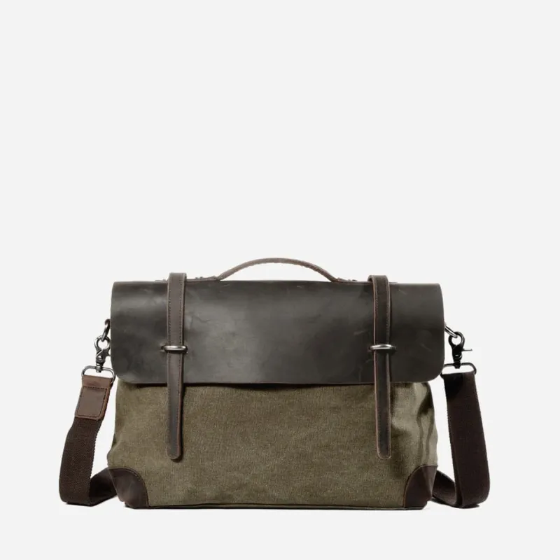 Sac Bandoulière Sacoche Et Porte-documents|Sac Besace^Sacoche besace bi-ton en toile et cuir véritable