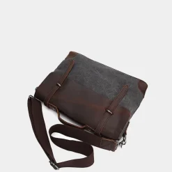 Sac Bandoulière Sacoche Et Porte-documents|Sac Besace^Sacoche besace bi-ton en toile et cuir véritable