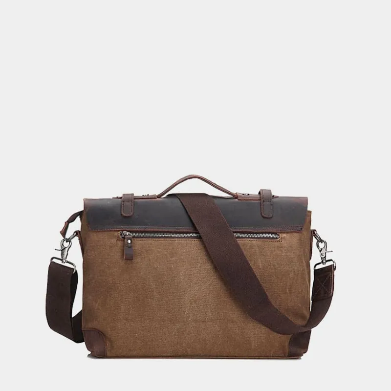 Sac Bandoulière Sacoche Et Porte-documents|Sac Besace^Sacoche besace bi-ton en toile et cuir véritable