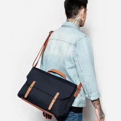 Sac Bandoulière Sacoche Et Porte-documents|Sac Besace^Sacoche besace toile et cuir marron bleu