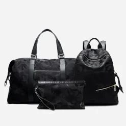 Sac Bandoulière Petite Sacoche Et Pochette|Sac Voyage & Weekend^Set de 3 sacs camouflage noir pour homme